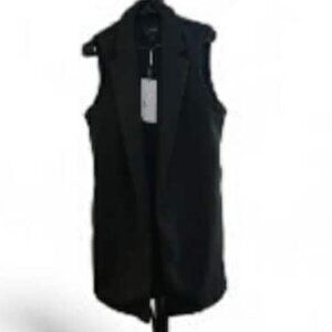 Love Tree Sleeveless Sweater Longline Vest Black Size L